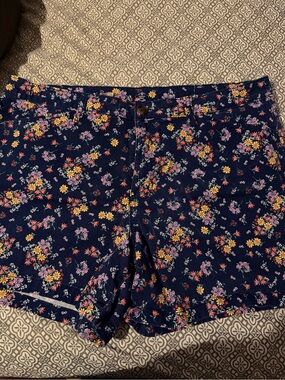 St. John's Bay Navy Floral Jean Shorts
